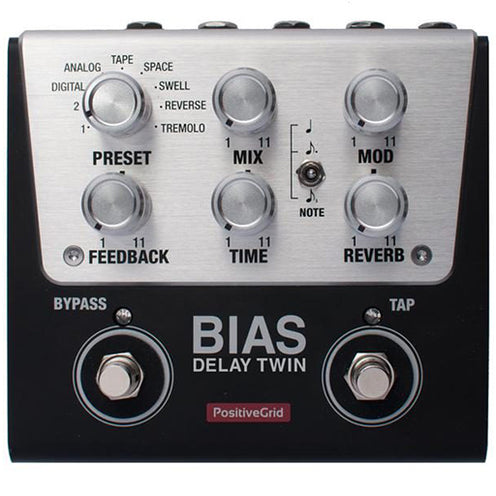 Positive Grid Bias Delay Twin Tone Match Digital Delay Pedal, 2 Buttons (B-Stock)