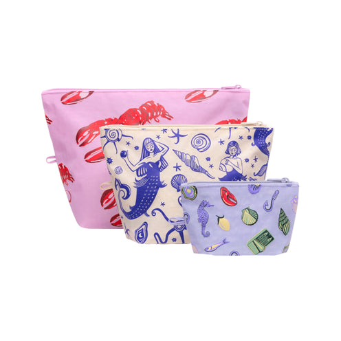 Baggu Go Pouch Set, Sea Creatures
