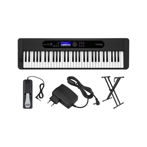 Casio Casiotone CT-S400 61-Key Ultra-Portable Arranger Keyboard, Bundle Set