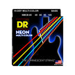 DR Strings NMCB-45 Hi-Def Neon Multi-Color K3 Coated Bass Guitar Strings, Medium, 45-105a
