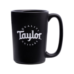 Taylor Rocca Coffee Mug w/ White Logo, Black