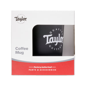Taylor Rocca Coffee Mug w/ White Logo, Black