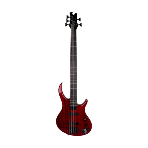 Epiphone Toby Deluxe V 5-String Bass, Translucent Red, 170923XXXXX