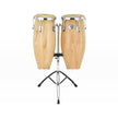 Natal NGU1011-MCN Natural Wood Congas 10inch and 11inch Chrome Hardware Stand, Matt Natural