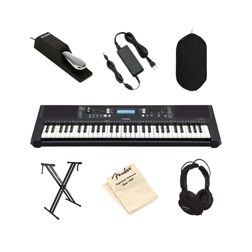 Yamaha PSR-E373 61-Keys Portable Keyboard, Bundle Set