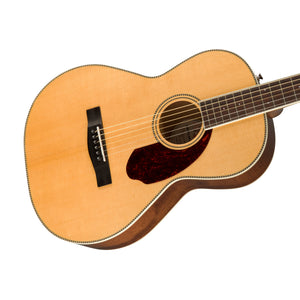 Fender PM-2E Standard Parlor Acoustic Guitar w/Case, Ovangkol FB, Natural