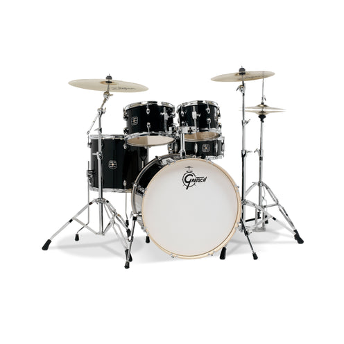 Gretsch GE4605B Energy 5-Piece Drum Kit w/Hardware (20inch BD), No Cymbals, Black