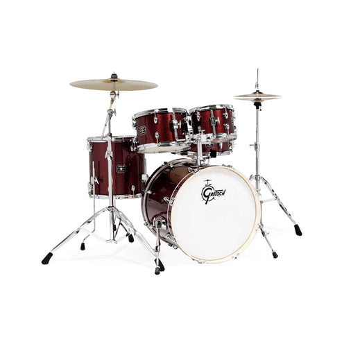 Gretsch GE4605RS Energy 5-Piece Drum Kit w/Hardware(20inch BD), No Cymbals, Ruby Sparkle