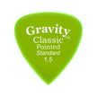 Gravity Classic Pointed Standard 1.5mm Guitar Pick, Polished Fluorescent Green