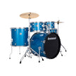 Ludwig LC19519 Accent Drive 5-Piece Drums Set w/Hardware+Throne+Cymbal, Blue Sparkle