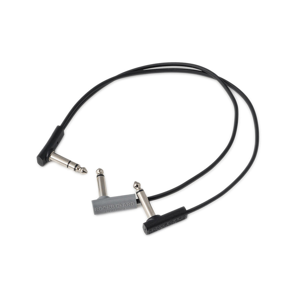 Rockboard by Warwick RBO CAB F Y 30 BK Flat Patch Y Splitter Cable, 11 13/16Inch
