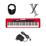 Casio Casiotone CT-S200 61-key Portable Keyboard, Red Bundle Set