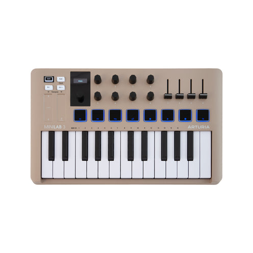 Arturia Minilab Mk3 25 Slim-Key Controller, Champagne