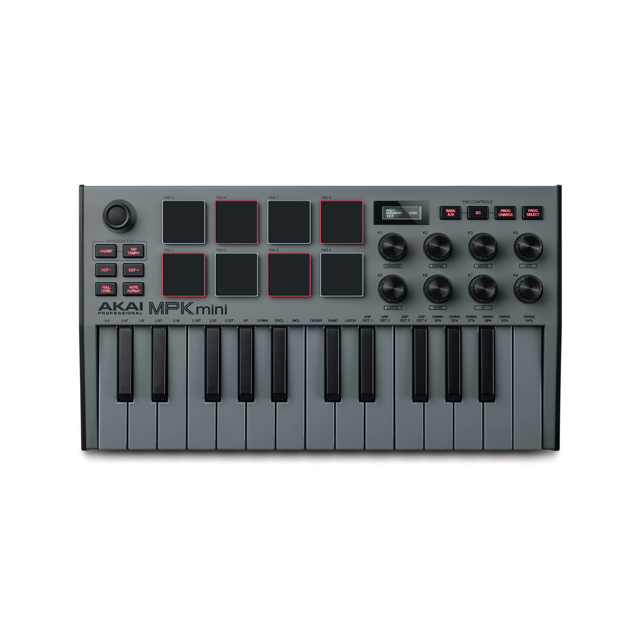 Akai MPK Mini Mk3 Compact Keyboard Controller, Grey