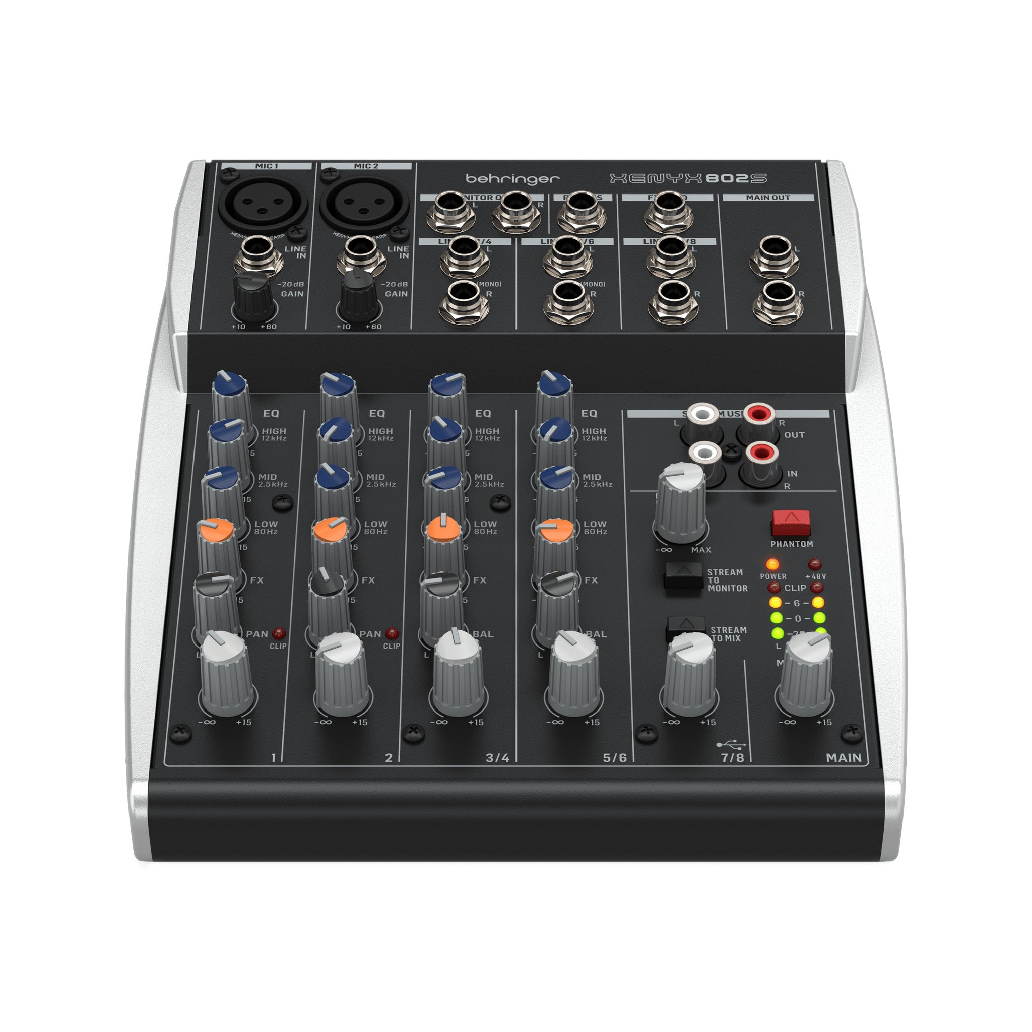 Behringer XENYX 802S Premium Analog 8-Input Mixer with USB
