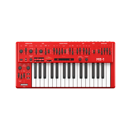 Behringer MS-1-RD 32 Keys Analog Synthesizer, Red