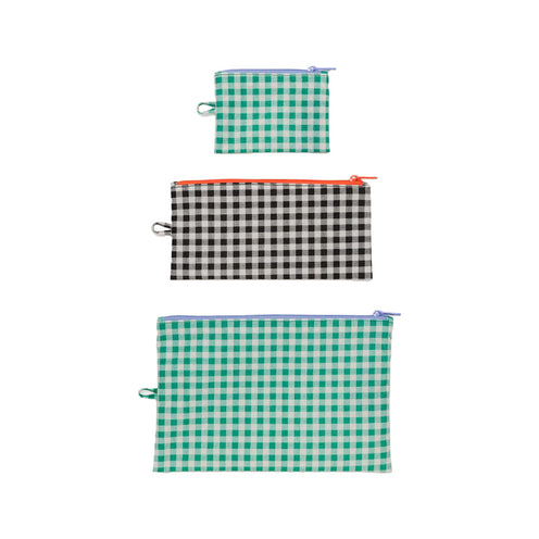 Baggu Flat Pouch Set, Gingham