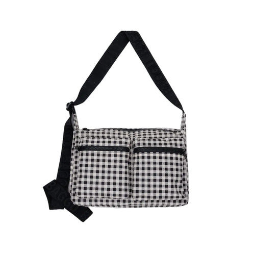 Baggu Medium Cargo Crossbody, Black & White Gingham