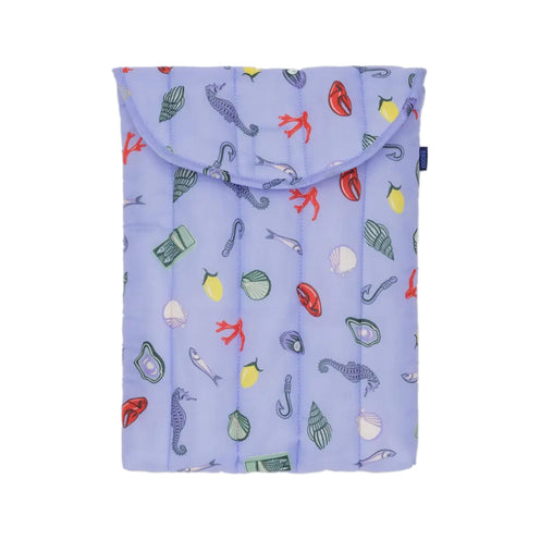 Baggu Puffy 16 inch Laptop Sleeve, Sea Charms