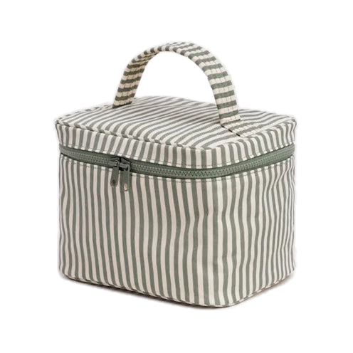 Baggu Large Cosmetic Case, Sage Stripe