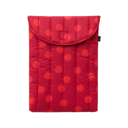 Baggu Puffy 16 inch Laptop Sleeve, Red Polka Dot