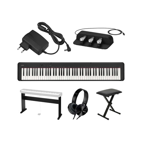 Casio CDP-S160 88-Key Digital Piano, Black, Bundle Set