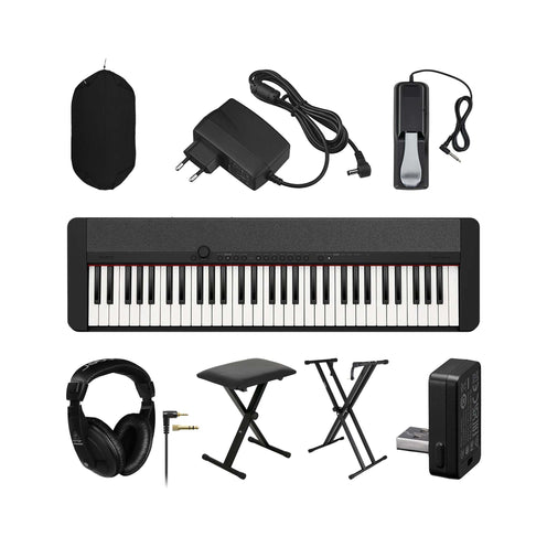 Casio Casiotone CT-S1 61-Key Portable Keyboard, Black, Bundle Set