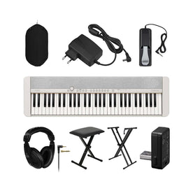 Casio Casiotone CT-S1 61-Key Portable Keyboard, White, Bundle Set