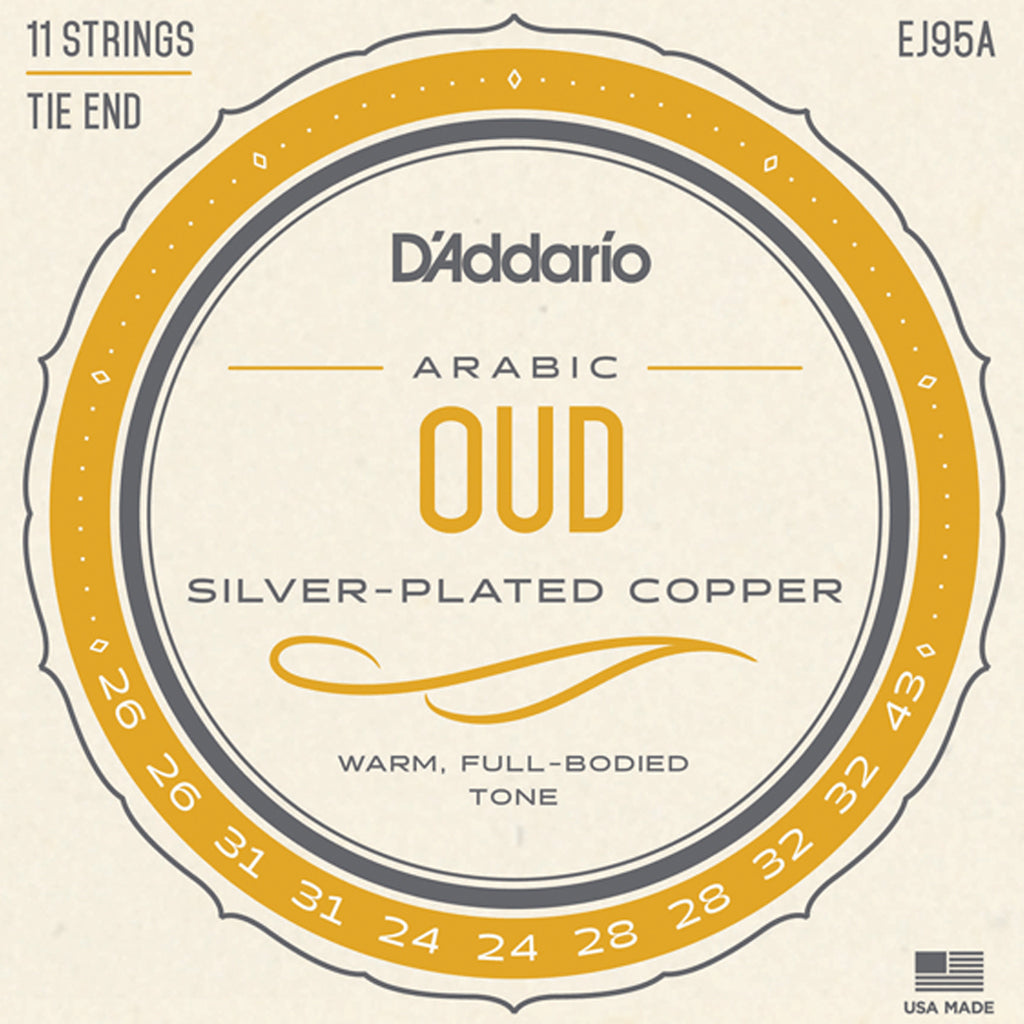 D'Addario EJ95A Silver-Plated Copper 11-String Oud Strings for Arabic Tuning