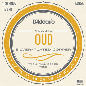 D'Addario EJ95A Silver-Plated Copper 11-String Oud Strings for Arabic Tuning