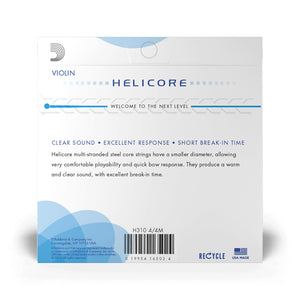 D'Addario H312 4/4M Helicore Violin Single String, A, 4/4 Medium