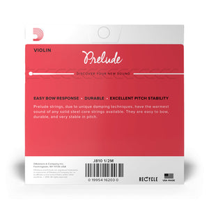 D'Addario J812 1/2M Prelude Violin Single String, A, 1/2 Medium