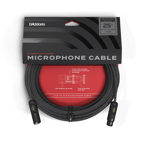 D'Addario PW-AMSM-25 American Stage Microphone Cable, 25ft (B-Stock)
