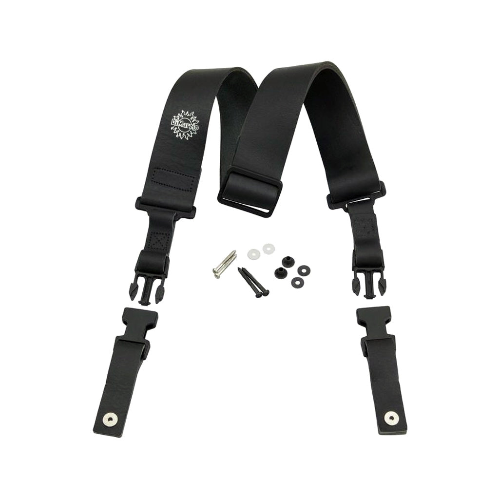 DiMarzio DD2420BK Custom Italian Leather ClipLock Guitar Strap, Black