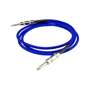 DiMarzio EP1710SSEB Overbraid Instrument Cable, 10Ft, Electric Blue