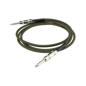 DiMarzio EP1710SSMG Overbraid Instrument Cable, 10Ft, Military Green
