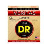 DR Strings VTA-12 Veritas Phosphor Bronze Acoustic Guitar Strings, Light, 12-54