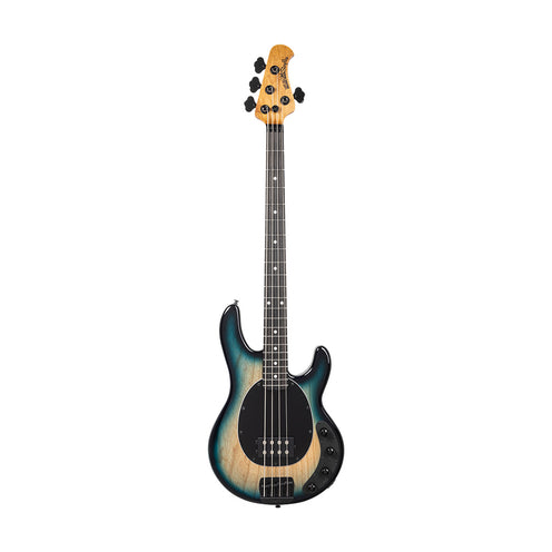 Ernie Ball Music Man StingRay Special Bass Guitar, Ebony FB, Mean Blue Burst