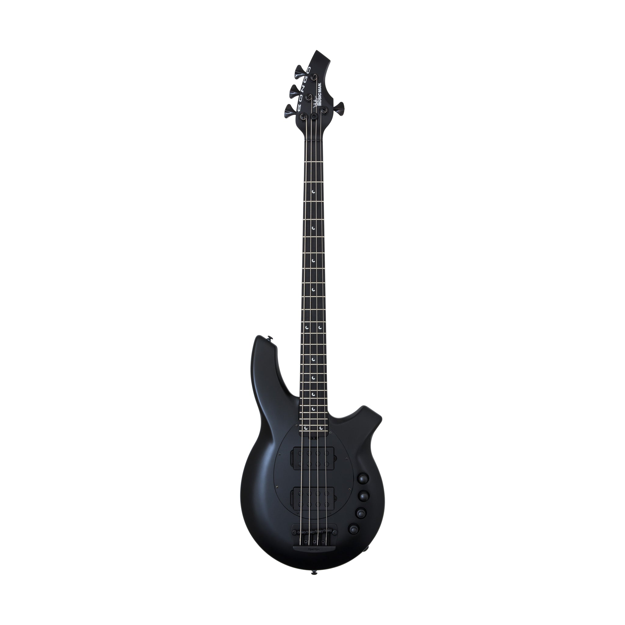 Ernie Ball Music Man Bongo 4 Bass Guitar, Ebony FB, Stealth Black