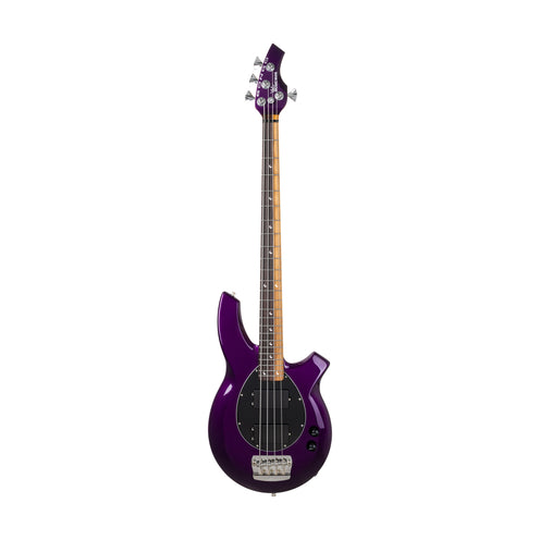 Ernie Ball Music Man John Myung Bongo 4 HH Bass Guitar, Roasted RW/Maple FB, Purple
