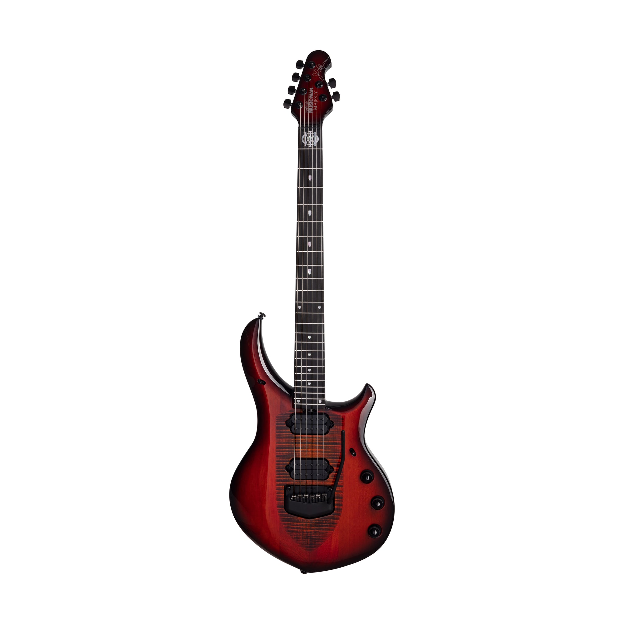 Ernie Ball Music Man John Petrucci Majesty Electric Guitar, Ebony FB, Ember Glow