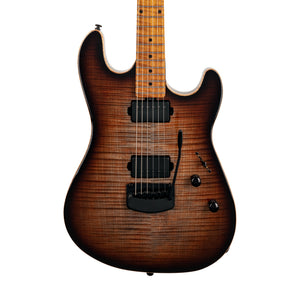 Ernie Ball Music Man Sabre HH Trem Electric Guitar, Maple FB, Cobra Burst