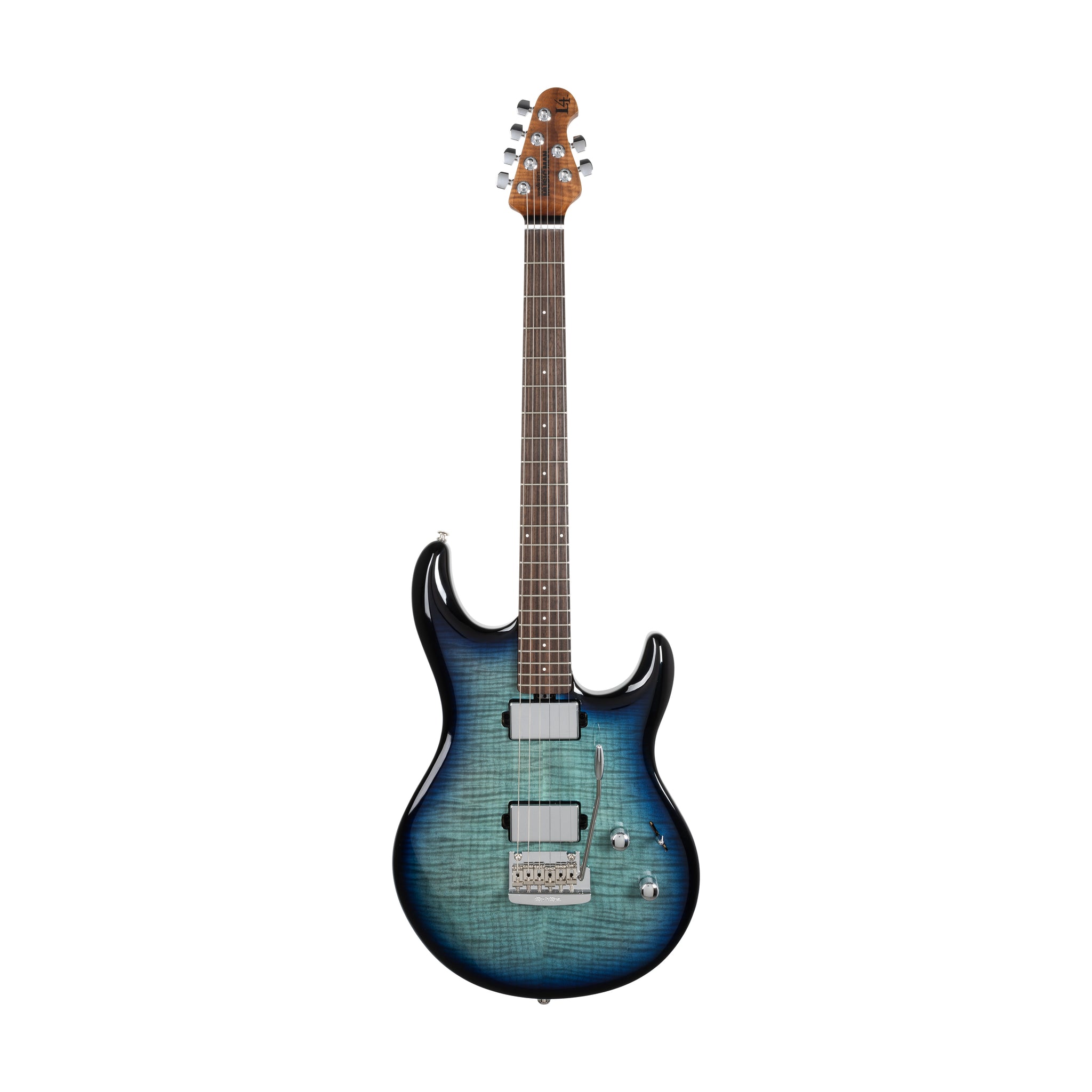 Ernie Ball Music Man Steve Lukather L4 HH Maple Top Electric Guitar, RW FB, Blue Flame
