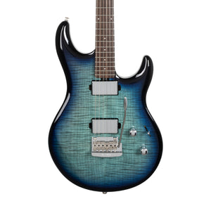 Ernie Ball Music Man Steve Lukather L4 HH Maple Top Electric Guitar, RW FB, Blue Flame