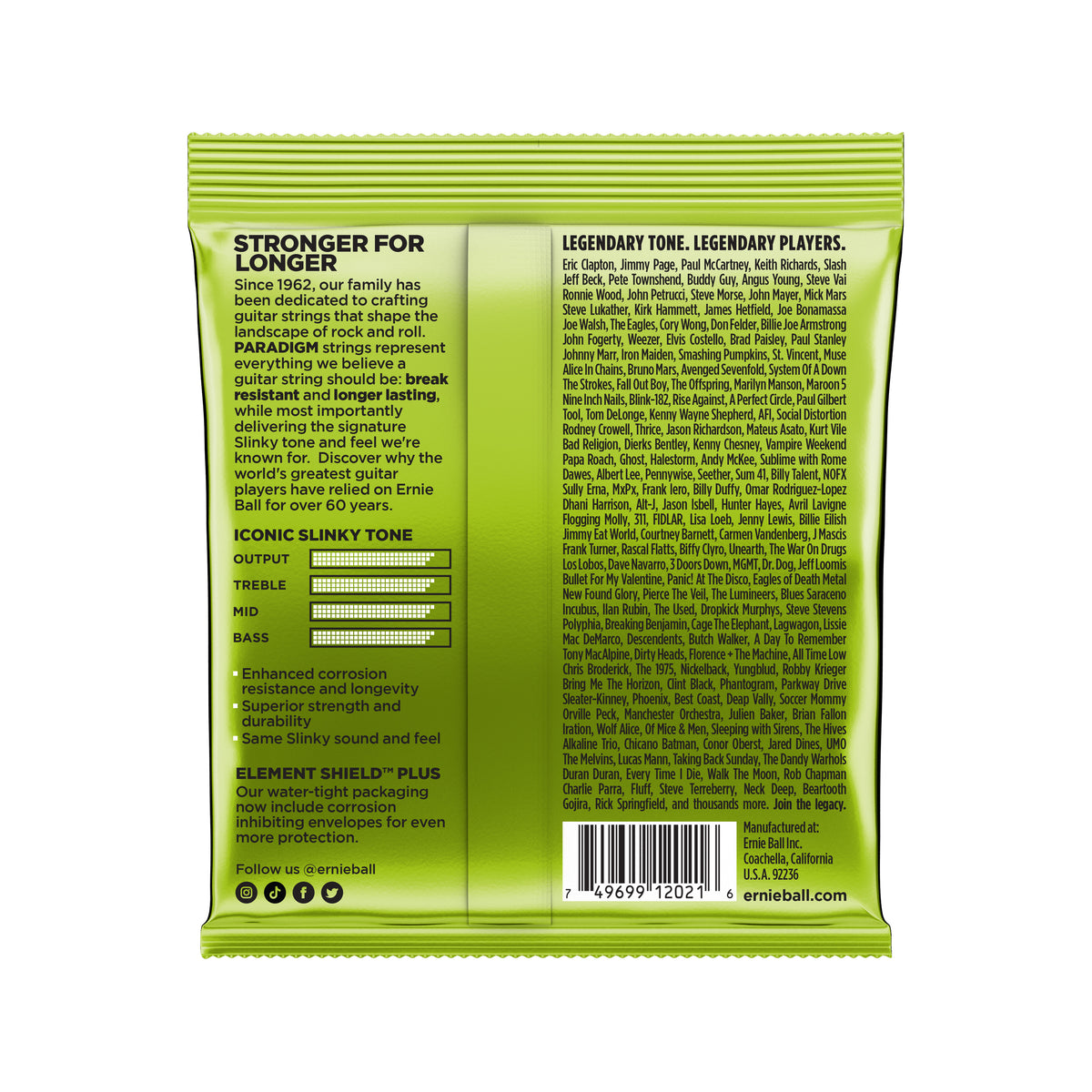 Corde Chitarra Elettrica Ernie Ball Paradigm Regular Slinky 10-46 - Conf Da 2 Set - Rinforzate, Lunga Durata - Foto 5