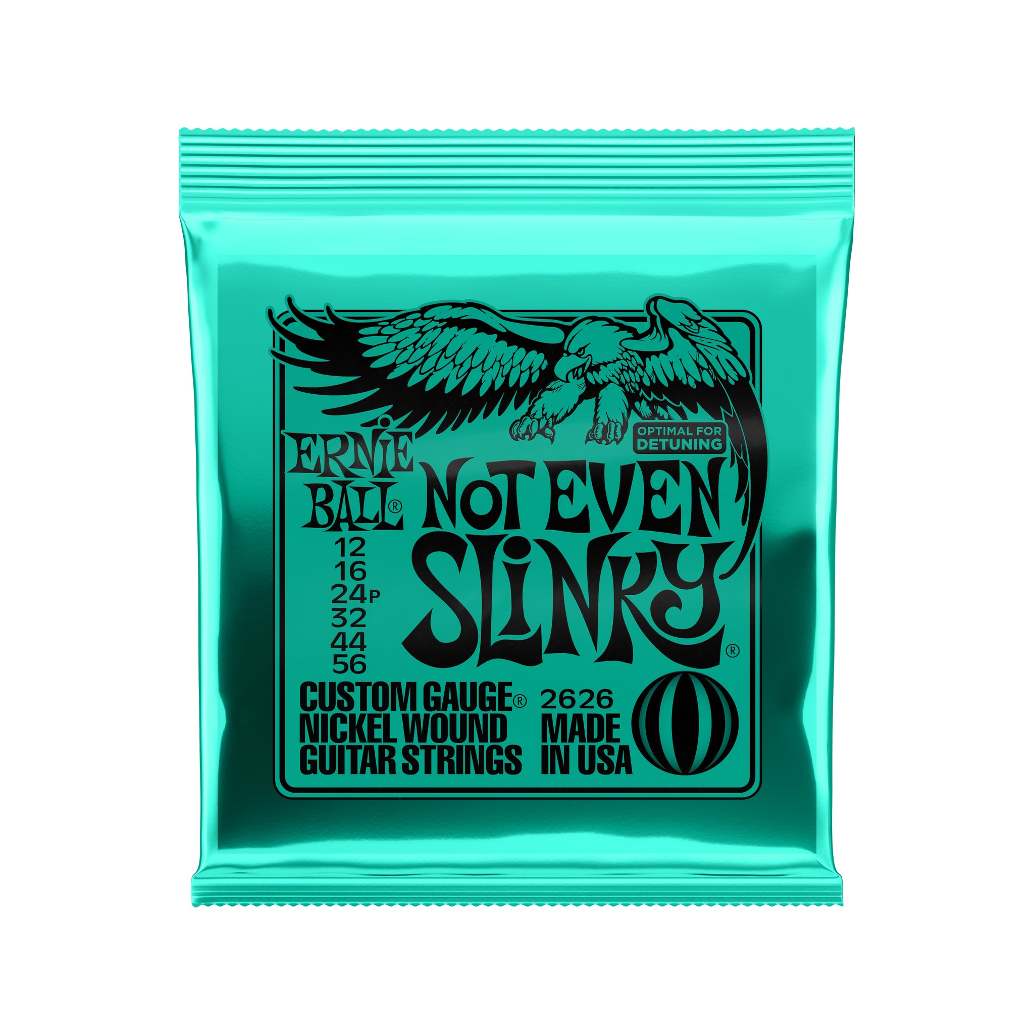 Ernie Ball Not Even Slinky Nickel Wound Electric Guitar Strings, 12-56
