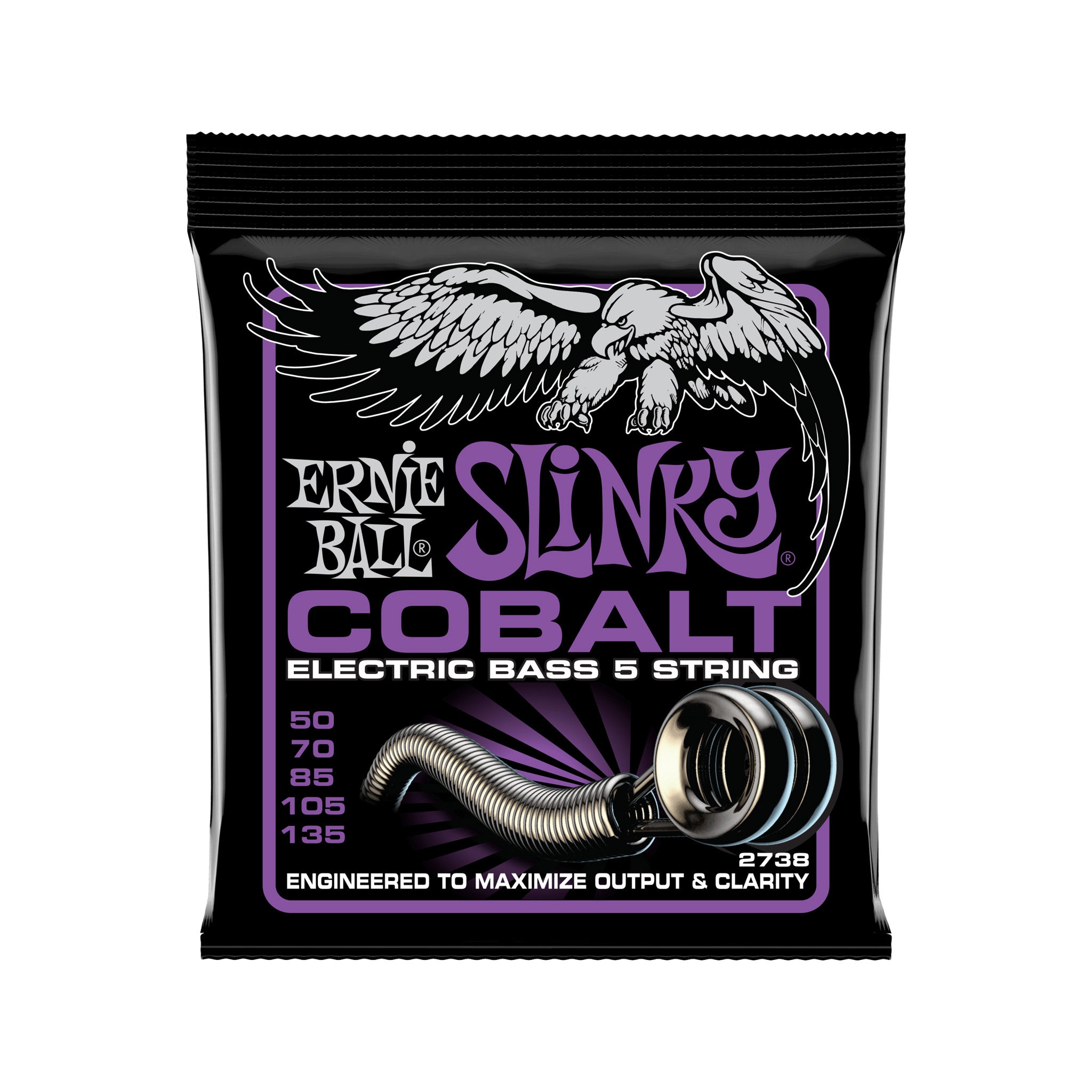 Ernie Ball Power Slinky Cobalt 5String Electric Bass Guitar Strings