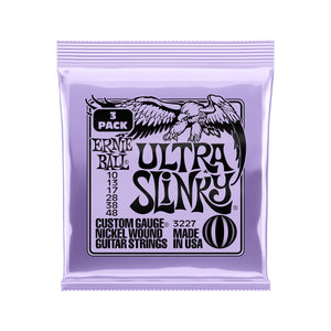 Ernie Ball Ultra Slinky Nickel Wound Electric Guitar Strings, 10-48, 3-Pack