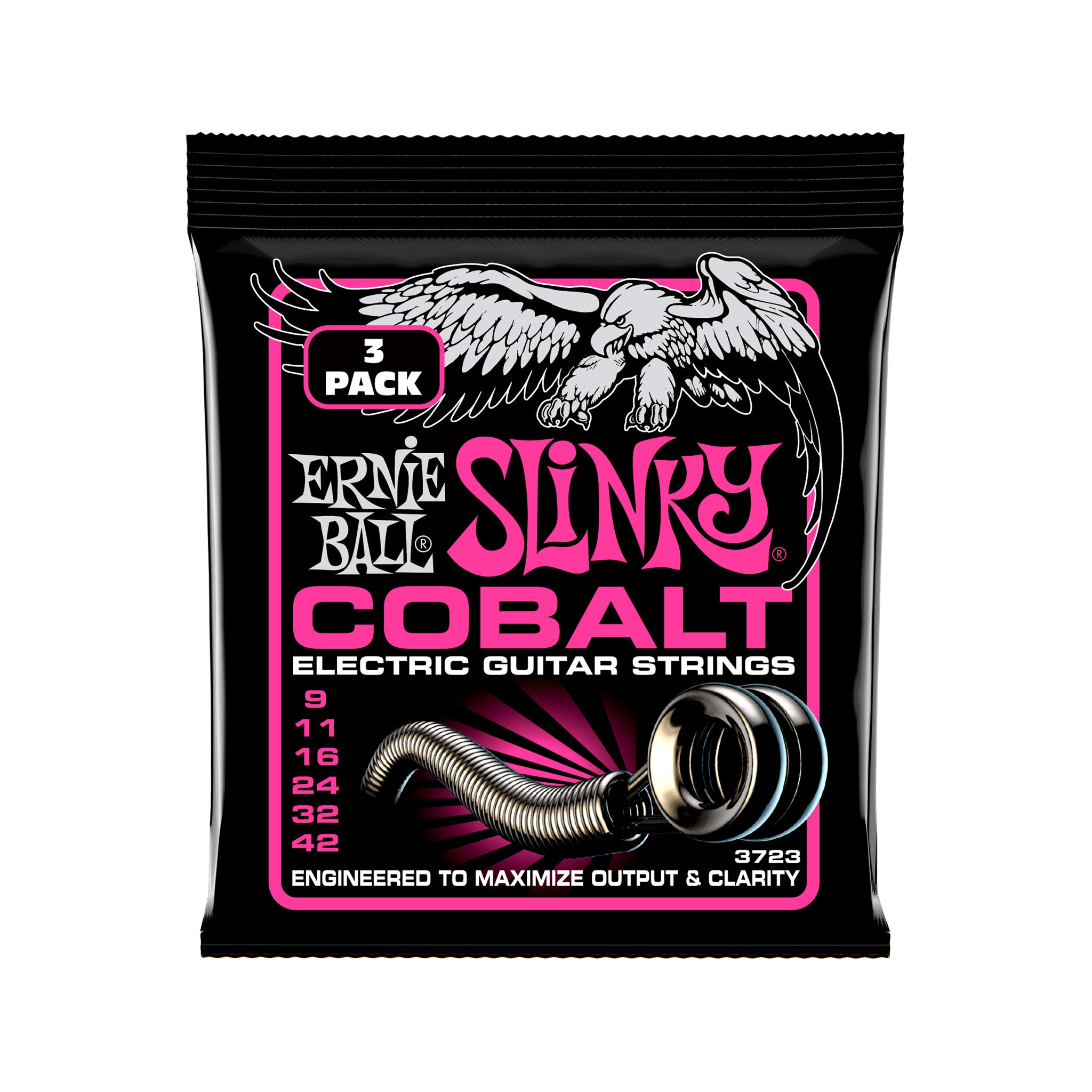 Ernie Ball Super Slinky Cobalt Electric Guitar Strings, 9-42, 3-Pack