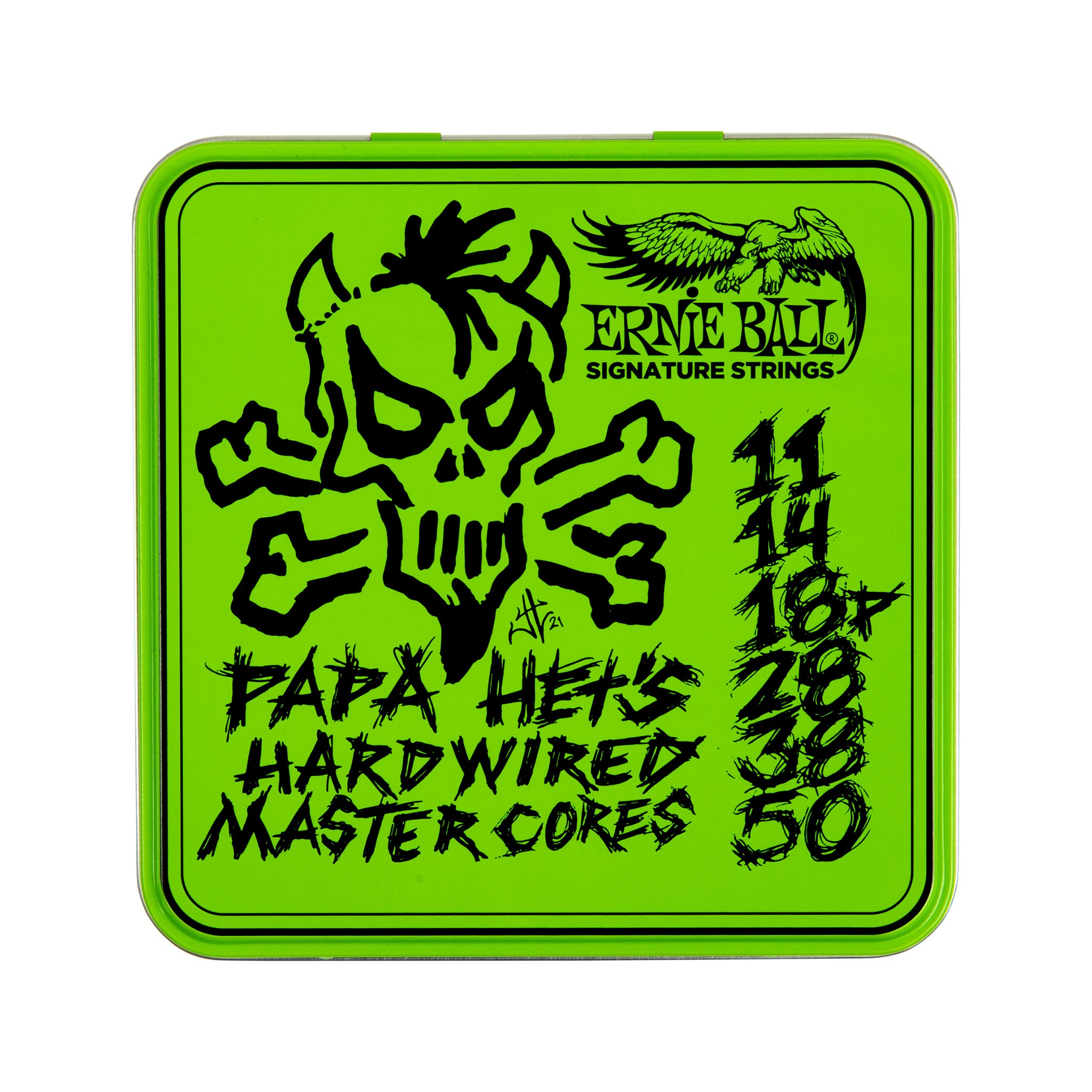 Ernie Ball P03821 Papa Hets Hardwired Master Core Signature Electric Guitar Strings, 11-50, 3-Pack
